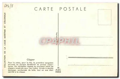 Clipper — statek żaglowy — L. Hattner — Rewers