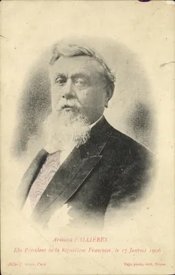 Bilhete postal antigo Armand Fallières Eleito Presidente da República Francesa
