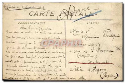 Frans militaire marine – "Claymore" – Torpedoboot van de Escadre — Uitgever L. Olive, Depôt, Toulon — Achterkant