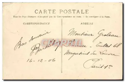 La Carabine — Contratorpedeiro — A. Bongault — Verso