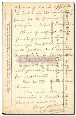 L'ARRAISONNEMENT DU NEUTRE — scène maritime avec navire cargo « SUPERIEURE » — éditeur CH. FOUQUERAY, Paris — Achterkant