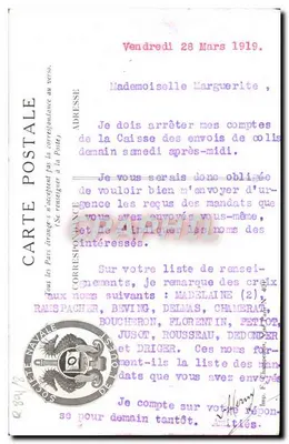 Cargo S.-Philippe — coulé au canon, 29 novembre 1916 — Verso