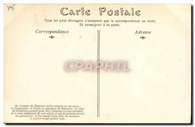 Maréchal da França L.-Fr.-Armand du Plessis, Duque de Richelieu — retrato gravado — n° 522 — Verso