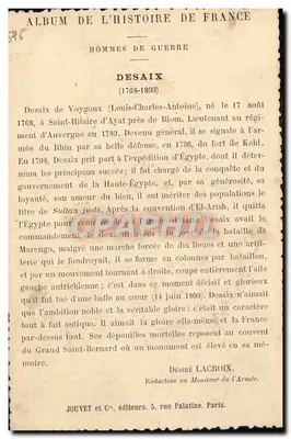 Désaix — żołnierz (1768-1800) — Jouvet et Cie, Paryż — Rewers