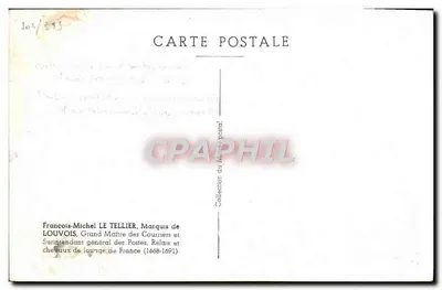 Stara pocztówka Francois Michel Le Tellier Marquis de Louvois — Rewers