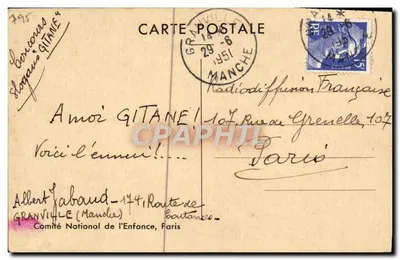 Stara pocztówka Duc d'Angouleme — Rewers