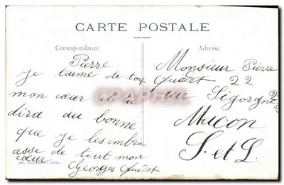 M. GEMIER dans L'Orcille Fendue — caricature signée Henri Rudruy, éditée par IMP. GARJEANNE, PARIS — Achterkant