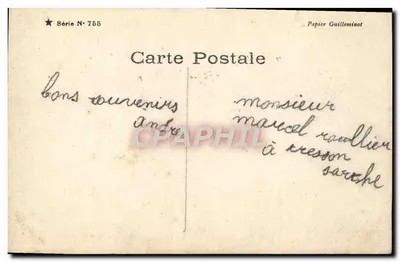 Twee jonge meisjes in kostuums voor het toneel — Serie N° 755 — Papier Guilleminot — Achterkant