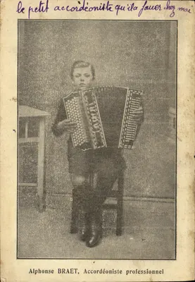 Alphonse BRAET — Músico profissional de acordeão — carta postal