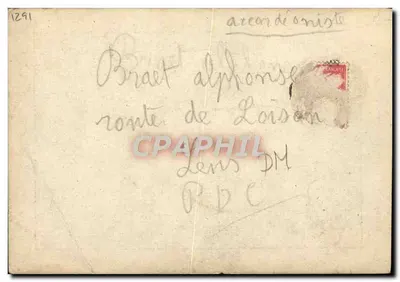 Alphonse BRAET — Músico profissional de acordeão — carta postal — Verso