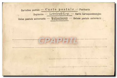 Mulher com vestido escuro e lenço bordado — retrato — União Postal Universal — Verso