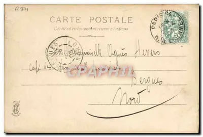 Mulher em vestido roxo e véu — S.I.P. N°10, Série 51 — Reutlinger Paris — Verso