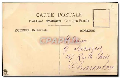 Mulher em vestido verde e chapéu — cartão postal — editor HB Paris, n° 3696 — Verso