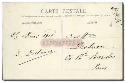 Paris (Vieux Montmartre) — Cabaré do Lapin Agile, rue des Saules — P. Marmaure, Paris, n° 526 — Verso