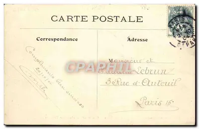 Charmeur de oiseaux aux Tuileries — Paris Vécu — L. J & Cie, édit, Angoulême Paris — Verso