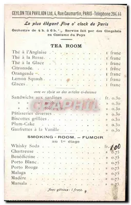 Ceylon — Pablon herbaty na Wystawie w Paryżu 1900 — Ceylon Tea Pavilion — Rewers