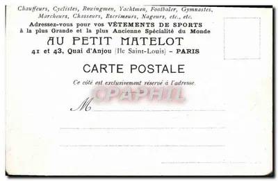 Mulher com chapéu e capa — publicidade para Au Petit Matelot — editor EV & C, n°22 — Verso
