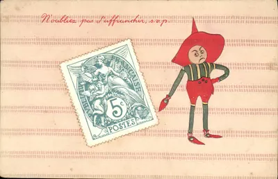 Bilhete postal antigo Fantasia tipo Blanc