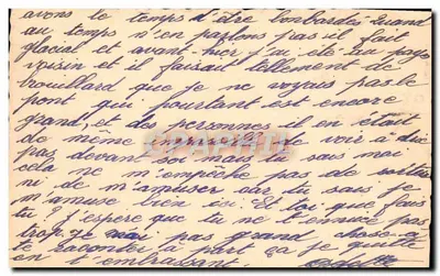Cartão postal com mensagem manuscrita — decoração rosa — destinatária: Angélique — Verso