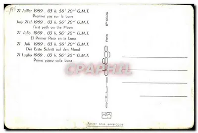Premier pas sur la Lune — 21 juillet 1969 — édition Paris — Verso