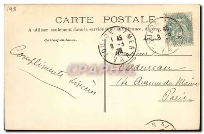 Navio de guerra francês — « Formidable », encouraçado de esquadra — Coleção A. Compairet, n° 371 — Verso