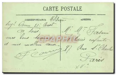 A França — Cuirassé d'Escadre, Tipo Jean-Bart — Editor: P. Pellet, Nantes — Verso