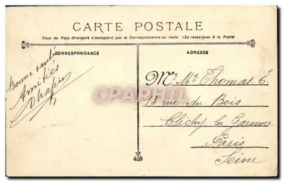 Cuirassé République — Marine Militaire Française — éditeur inconnu, n° 109 — Verso