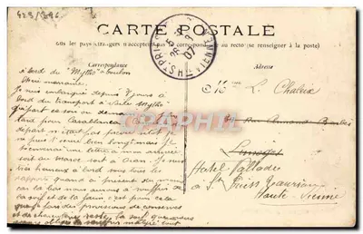 Cruzador francês "Bouvet" — Marinha Francesa, cruzador de esquadra — editor não identificado, número de série 327 — Verso