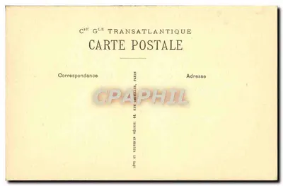 Sala da pranzo 1re Classe — Paquebot « PARIS » — Cie Générale Transatlantique — Verso