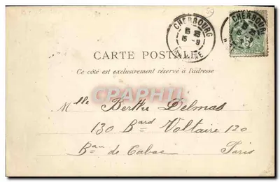No domingo a bordo, A Dança — Cherbourg, 15 de setembro — A. Bougnaut, editor-fotógrafo, Toulon-sur-Mer, n° 508 — Verso