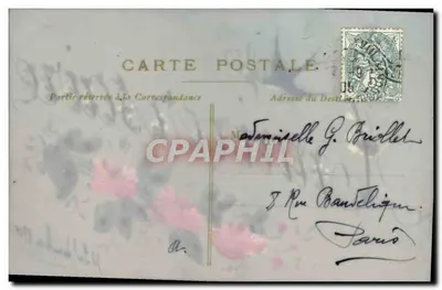 Urodziny — rysunek kwiatowy z wróblem — H. Le Dombre, 1908 — Rewers