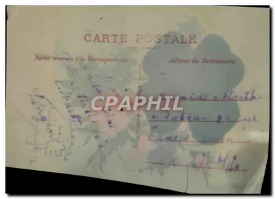Folha de trevo — carte postale decorativa — editor desconhecido — Verso