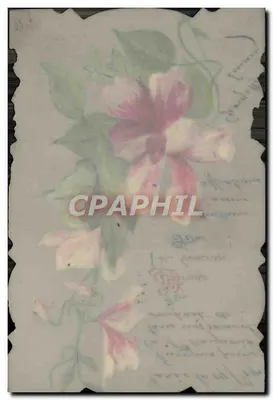 लिली के फूल — हाथ से बनाई गई पोस्टकार्ड — पेरिस, 1909 — पीछे