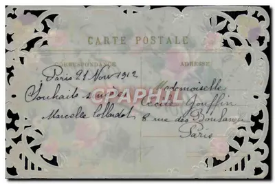 Fleurs et roses — Carte postale décorative — Éditeur non identifié — Rewers