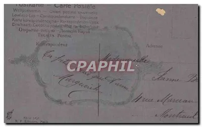 Paisagem lacustre — Páscoa — R. F. Editor, Paris, série 1451 — Verso