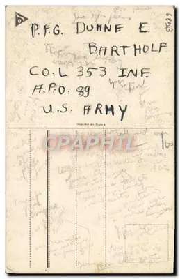 Liberation Welcome — niños y soldados estadounidenses — editor P. F. G. Dunne E — Reverso