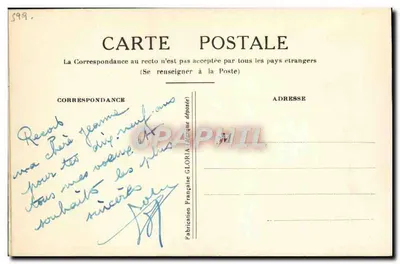 Carta postal decorativa — motivo bordado de rosas e guirlandas — editor GRAPHPHIL, n° 5 — Verso