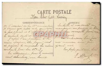 Flor de rosa — Aniversário — Carta postal — Verso