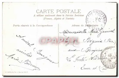 Souvenirs — Buon Anno — Marie, editrice Parigi, serie 1410 — Verso