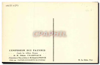 貧しい皇帝 — M. Félicien Champsaurの脚本 — Pathé-Consortium-Cinéma発行 — 裏面