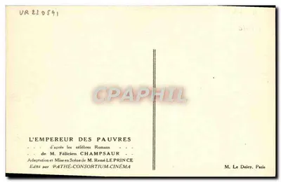 गरीबों के सम्राट - एम. फेलिसियन चांप्सॉर के अनुकरण - पैथे-कॉन्सोर्टियम-सिनेमा द्वारा प्रकाशित — पीछे