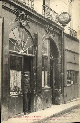 Antigo hotel de Nerciat — rua da Parcheminerie, Paris — Coll. do Velho Paris