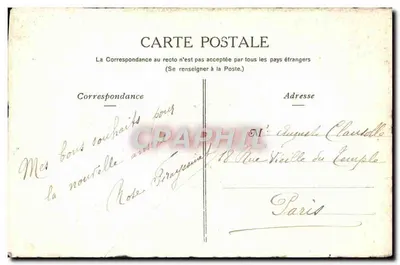 Femme dans un cadre rouge — décor de gui — éditeur non visible — Verso