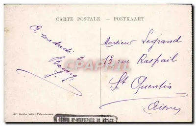 Valenciennes — La Tour Saint-Géry — Art. Golder, édit., Valenciennes — Verso