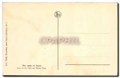 Ruínas de Ypres — Ruínas das Halles e Grand'Place — Neils, série 3 — Verso