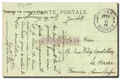 Mons - Il Municipio — con testo storico — Verso