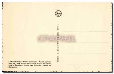 Bruxelas - A Grand'Place (N.-O.) — editor A. Durr e filhos, n° 34 — Verso