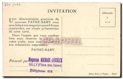 Młoda kobieta z falistymi włosami — portret — Pathé-Baby, Paryż — Rewers