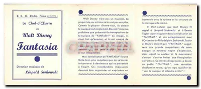 Programa oficial Fantasia Walt Disney Avenida de Wagram Paris — Verso