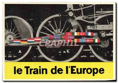Bilhete postal antigo Trem da Europa